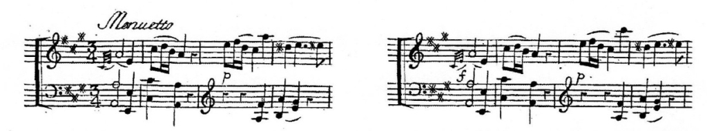 譜例5　第2楽章第1～4小節、および第31～34小節（初版）